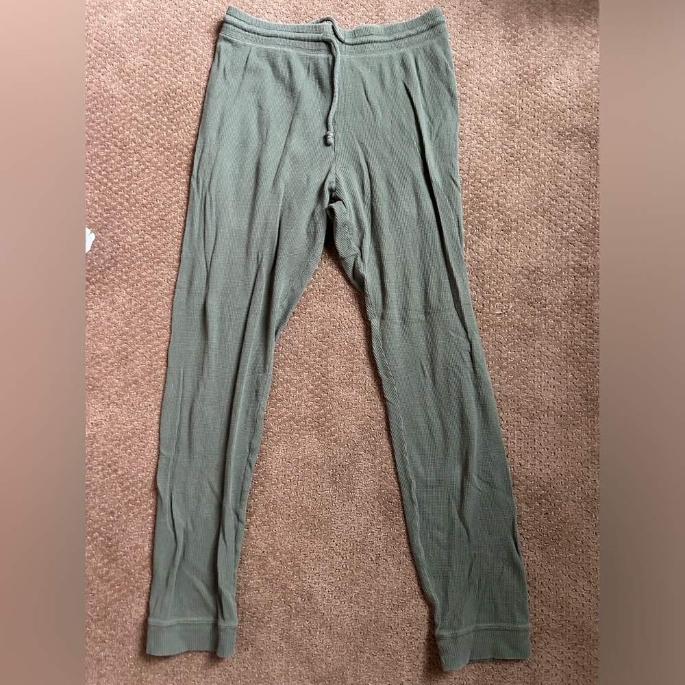 Old Navy Olive Green Thermal Pajama Pants Size M Tall
